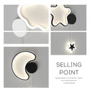 creative stars moon and clouds wall light for children