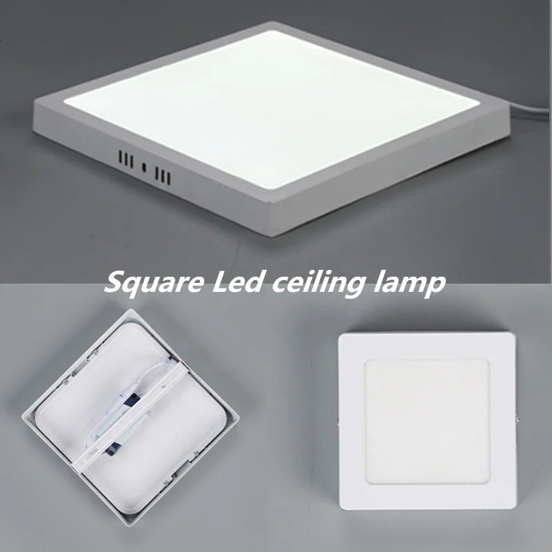 Square LED ceiling light surface mounted cool white - vue 3 sur 14