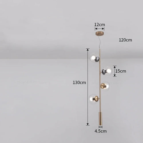 Modern Nordic glass pendant light for living room - vue 9 sur 16