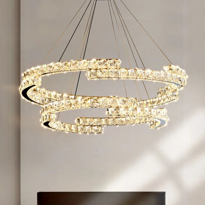 Decorative nordic style crystal LED pendant light