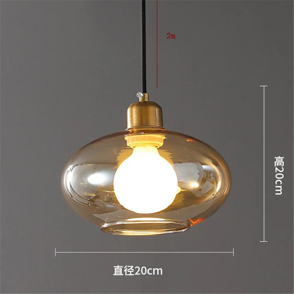 Modern glass pendant light for elegant interiors - vue 7 sur 7