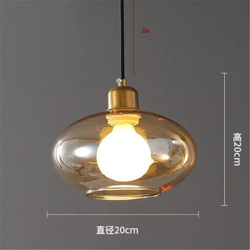 Modern glass pendant light for elegant interiors - vue 8 sur 7