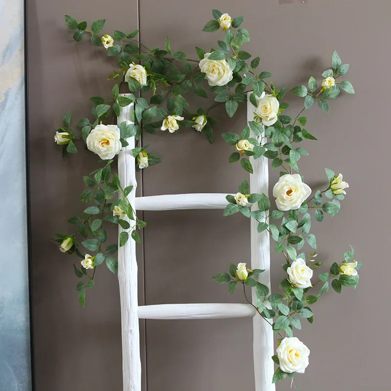 Artificial silk roses for indoor and outdoor decoration