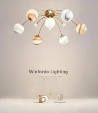 Children's glass chandelier with bright modern design for bedroom