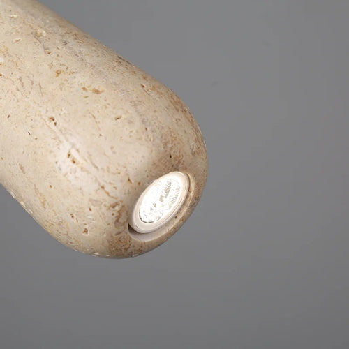 Retro LED pendant chandelier with vintage natural stone - vue 7 sur 6