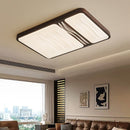 Rectangular full spectrum ceiling light in black walnut