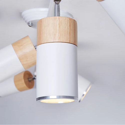 Nordic LED strip chandelier with decorative spotlights for interiors - vue 5 sur 14