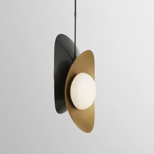 Small metal pendant light with modern glass globe - vue 2 sur 8