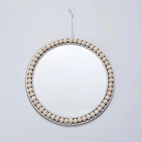 decorative raffia mirrors for elegant wall decoration - vue 7 sur 13