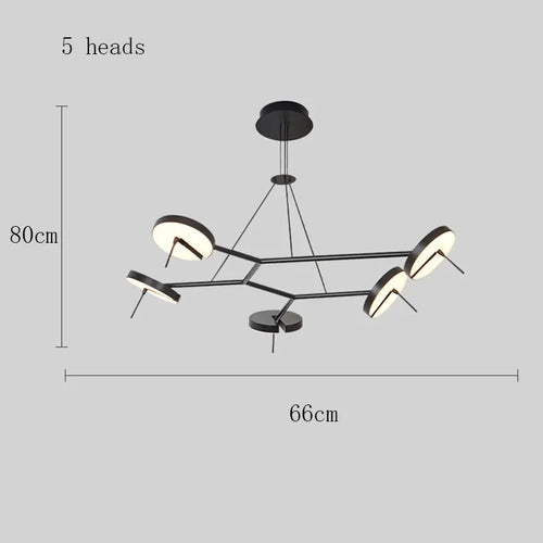 Nordic LED designer chandelier for restaurant coffee tables - vue 14 sur 14
