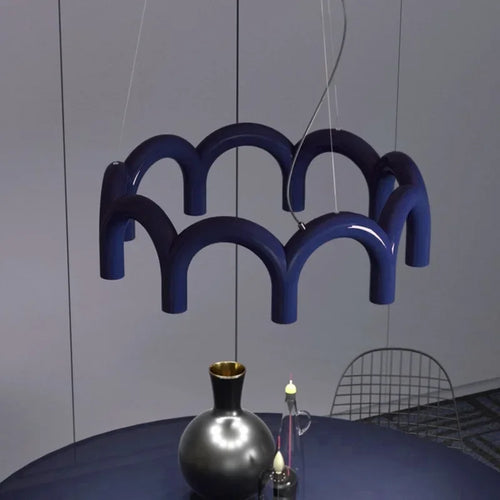 Modern minimalist LED chandelier for dining and kitchen tables - vue 3 sur 14