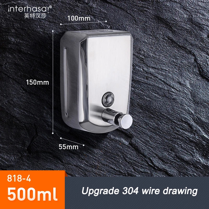 304 stainless steel wall mounted soap dispenser for liquid soap - vue 11 sur 12
