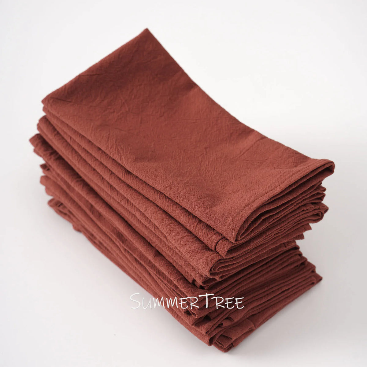 Washed cotton vintage style table napkins set of 12