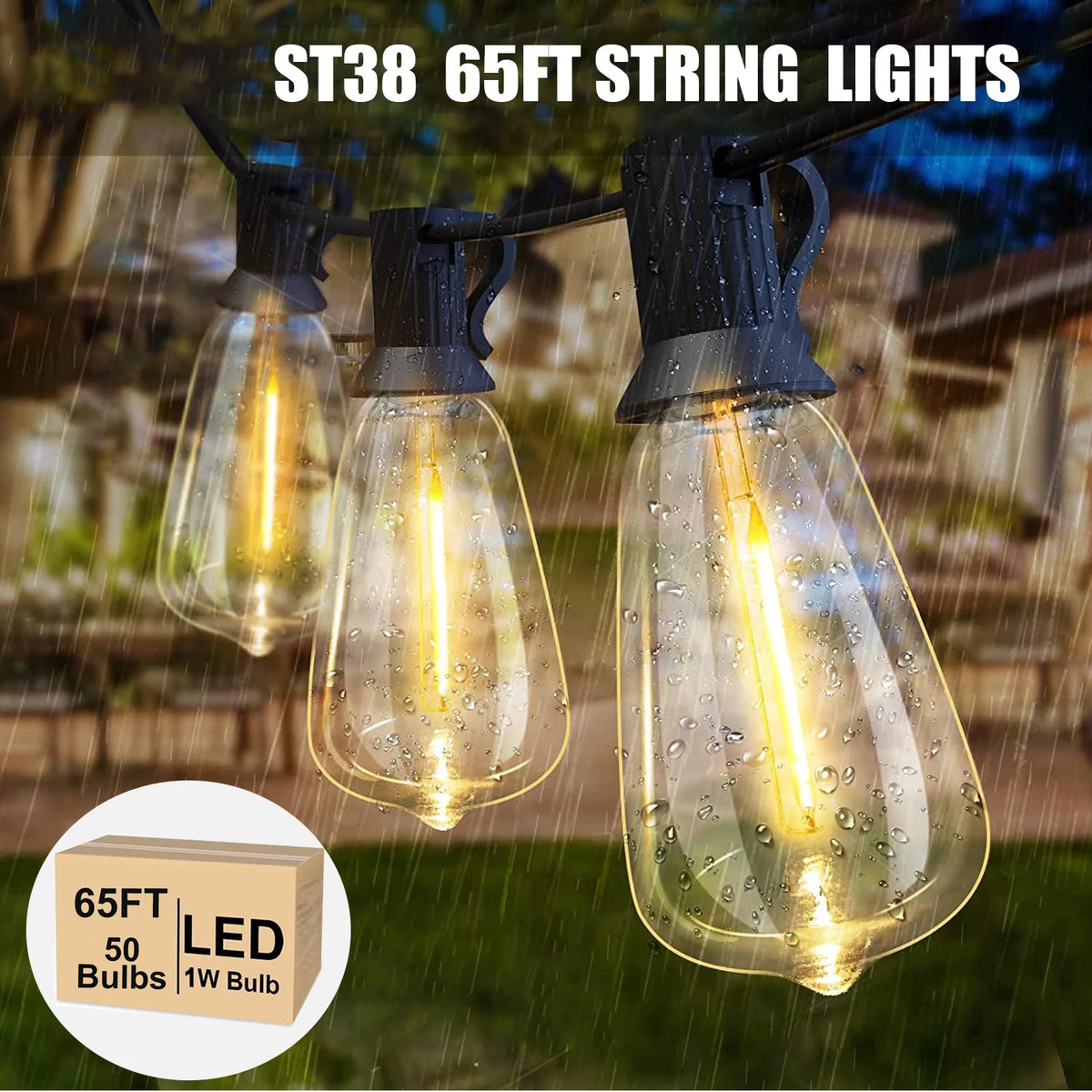 Waterproof LED string lights for outdoor garden and wedding decoration