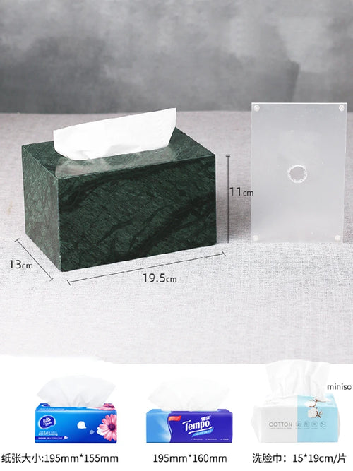 organized marble bathroom accessory set - vue 22 sur 21