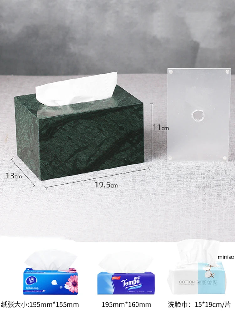 organized marble bathroom accessory set - vue 21 sur 21