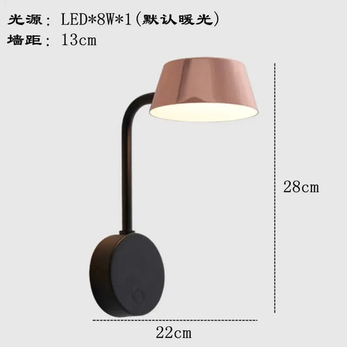 Modern rotating aluminium wall light with switch for indoor lighting - vue 9 sur 10