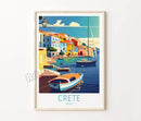 Retro Santorini island canvas poster decorative wall art