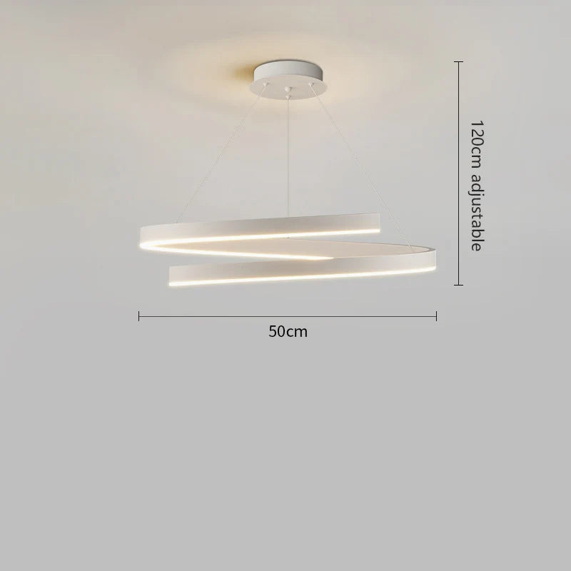 Modern single ring gold iron chandelier with indoor LED lighting - vue 15 sur 15