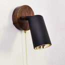 Japanese wooden wall light with switch and rotation