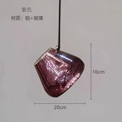 designer glass chandelier for kitchen bar and restaurant - vue 9 sur 13
