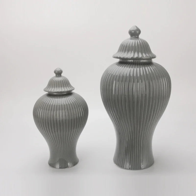 decorative ceramic tea and ginger jar with lid - vue 4 sur 12