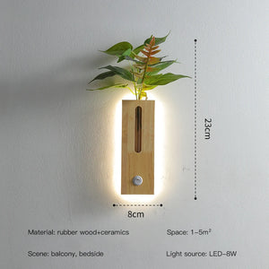 Wooden LED wall light for decorative indoor use 2023