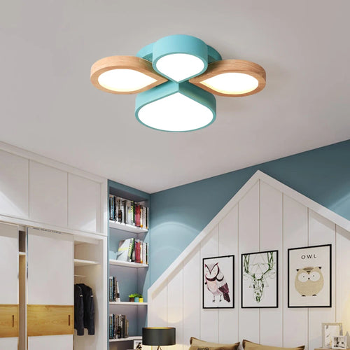 Nordic romantic wood art modern LED chandelier - vue 2 sur 8