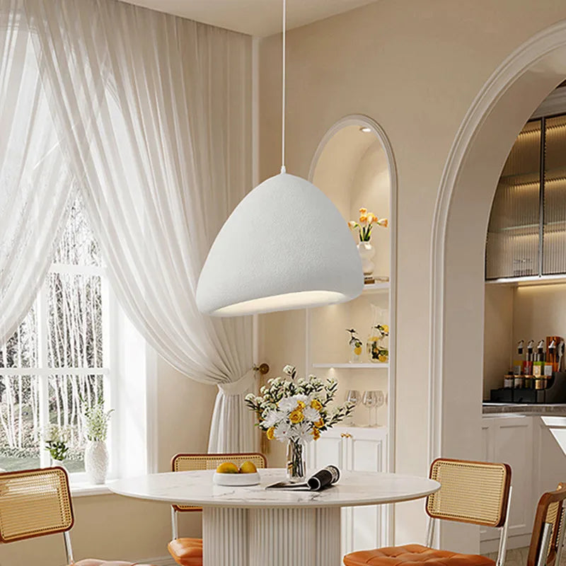 Modern Japanese wabi sabi style LED pendant light for interior decor