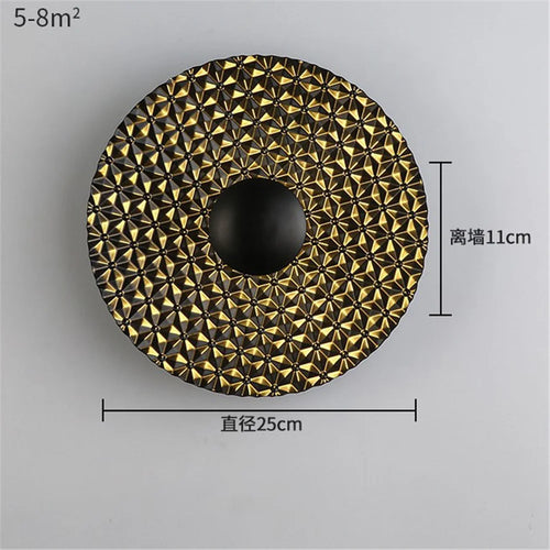 Nordic round metal LED wall light for modern interiors - vue 9 sur 23