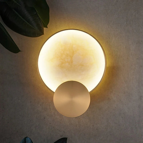 Art deco marble and gold metal wall light