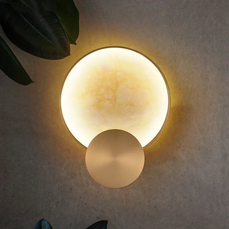 Art deco marble and gold metal wall light