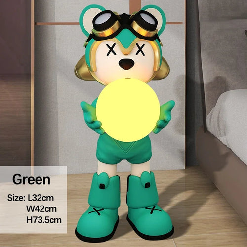 Decorative interstellar bear LED floor lamp for children - vue 11 sur 10