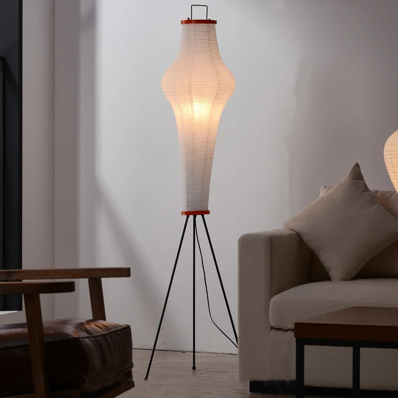 Japanese design rice paper LED floor lamp for interiors