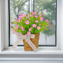 Artificial flower basket spring wreath for Easter decoration