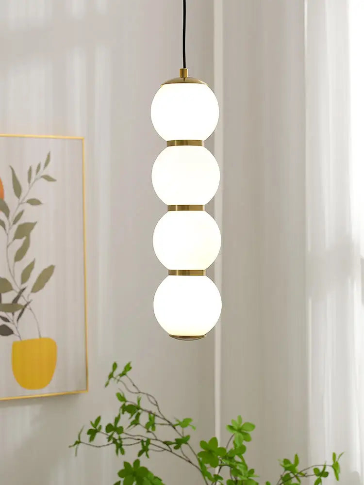 Modern white glass chandelier for interior decoration - vue 5 sur 12