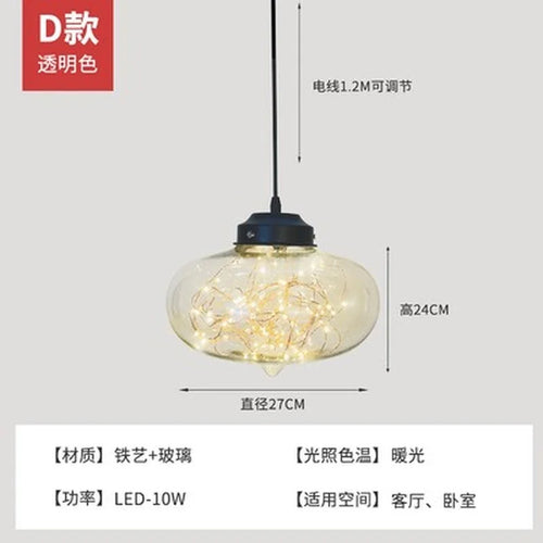 Nordic glass star chandelier for modern decor - vue 11 sur 24