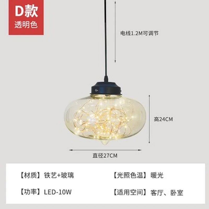 Nordic glass star chandelier for modern decor - vue 10 sur 24