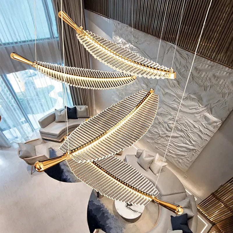 Modern leaf pendant LED vintage lighting - vue 5 sur 10