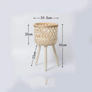 Hand-woven rattan flower pot for green plants