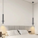 Modern nordic LED pendant lamp for bedside with long line yellow and black stone