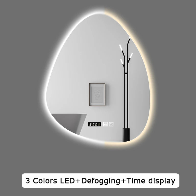 multifunctional smart mirror with bluetooth speaker and adjustable LED