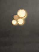 Art deco copper wall light with decorative magic mirror