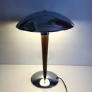 Nordic wooden desk lamp with chrome shade