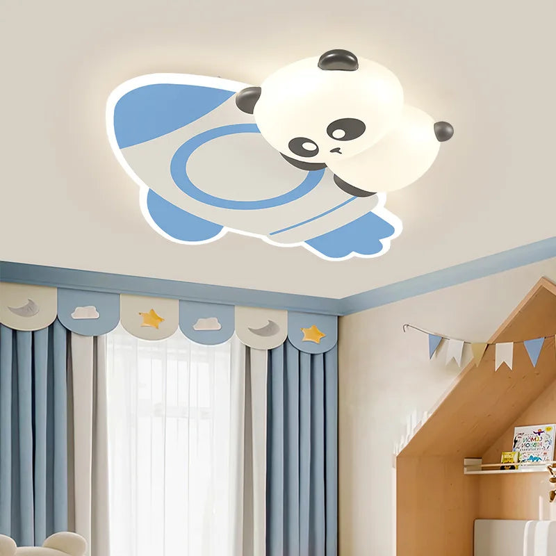 Cute panda ceiling light for modern minimalist children's room