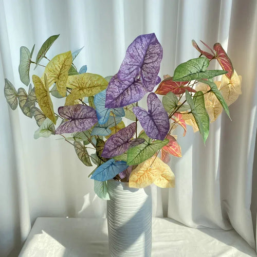Artificial taro foliage plant natural decoration for indoor and outdoor spaces - vue 3 sur 10