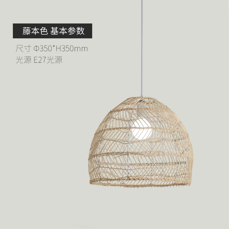 Natural rattan pendant light for elegant interior decor
