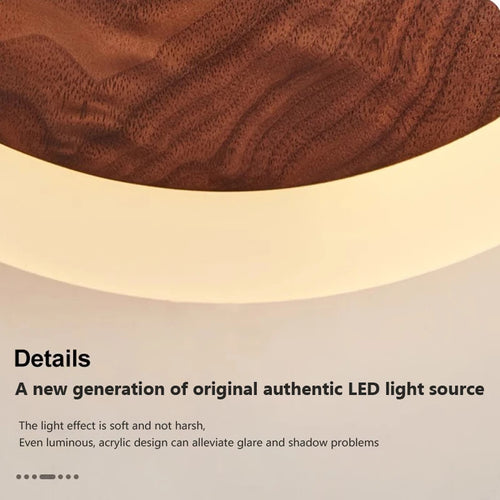 Nordic LED walnut wall light - vue 7 sur 8