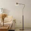 Modern solid wood LED floor lamp with retro design