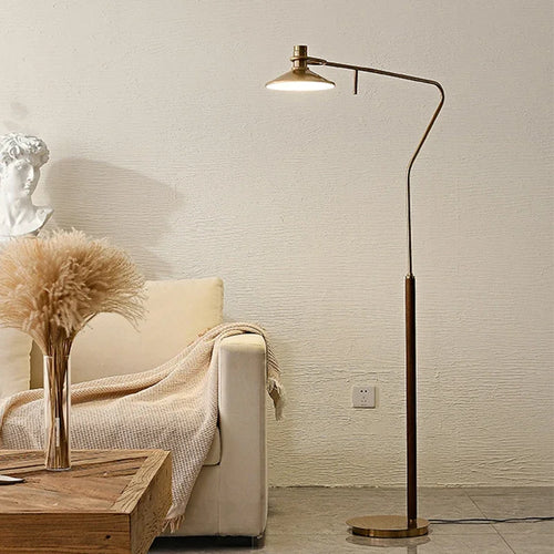 Modern solid wood LED floor lamp with retro design - vue 2 sur 8